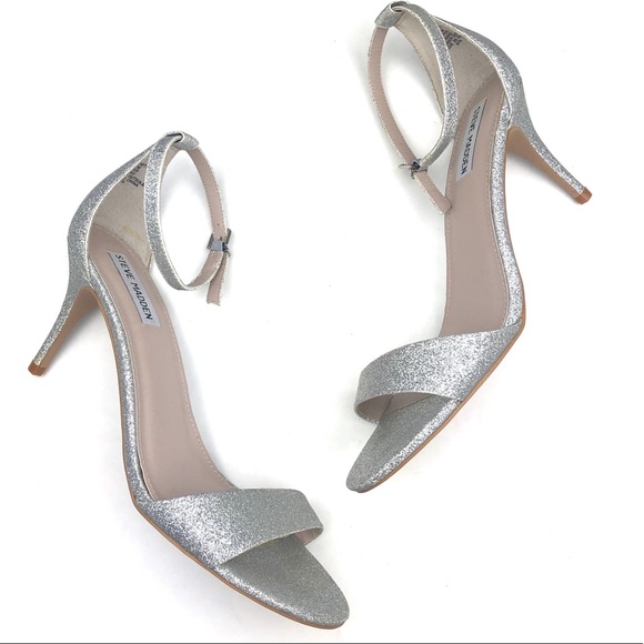 Steve Madden Shoes - STEVE MADDEN Sonnet Silver Glitter High Heels